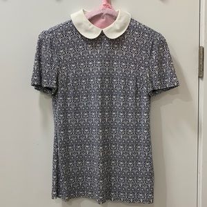 Tory Burch top with removable Peter Pan collar